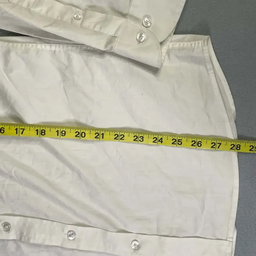 George Slim Fit Long Sleeve White Button-Down Dress Shirt size men’s M 38-40